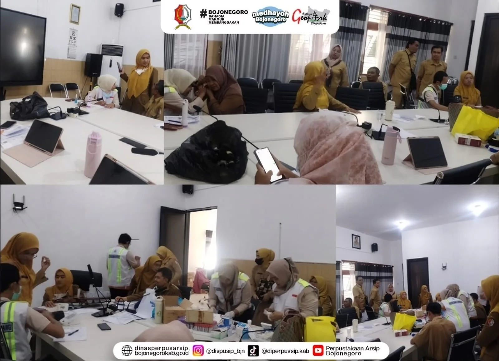 Tingkatkan Kesadaran Hidup Sehat, Seluruh Pegawai Dispusip Bojonegoro Ikuti CKG (Cek Kesehatan Gratis)