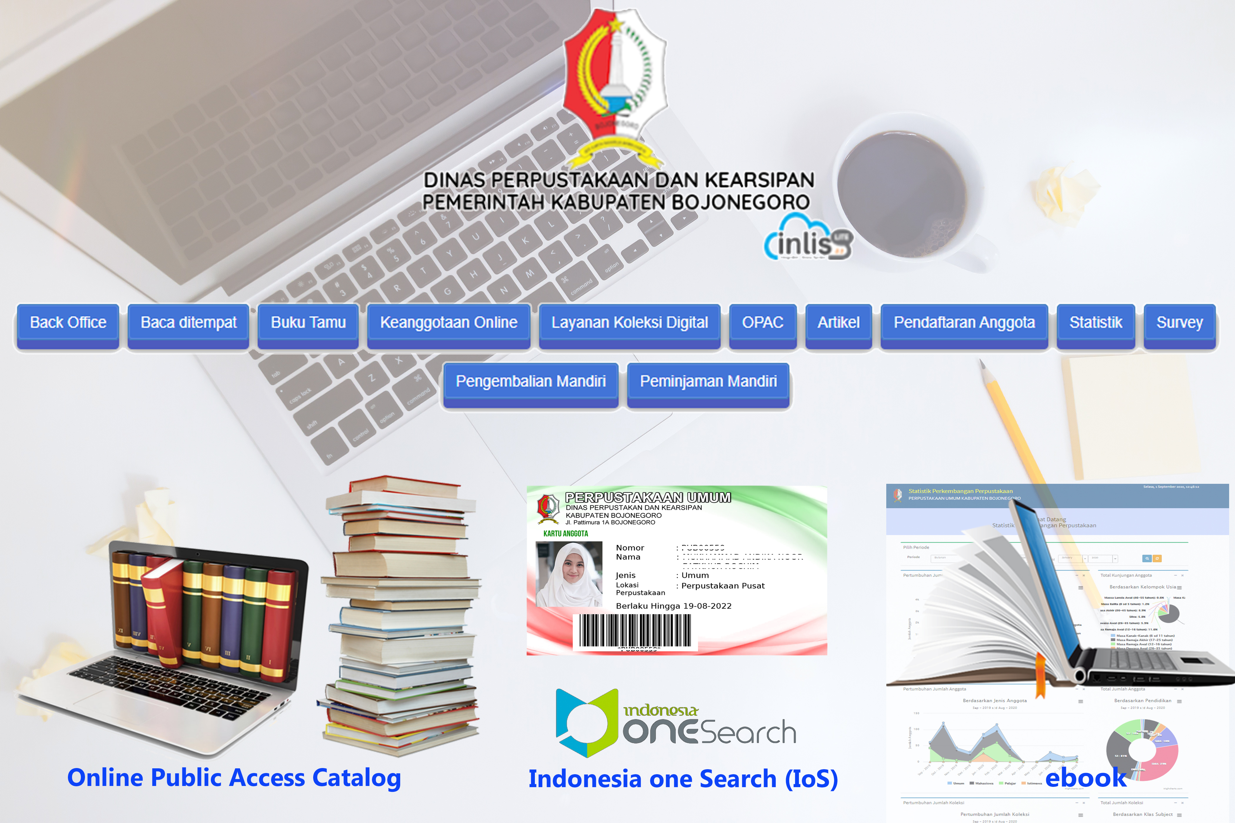 Perpusda Bojonegoro upgarde Inlis lite v3 dan ebook Layanan Koleksi Digital