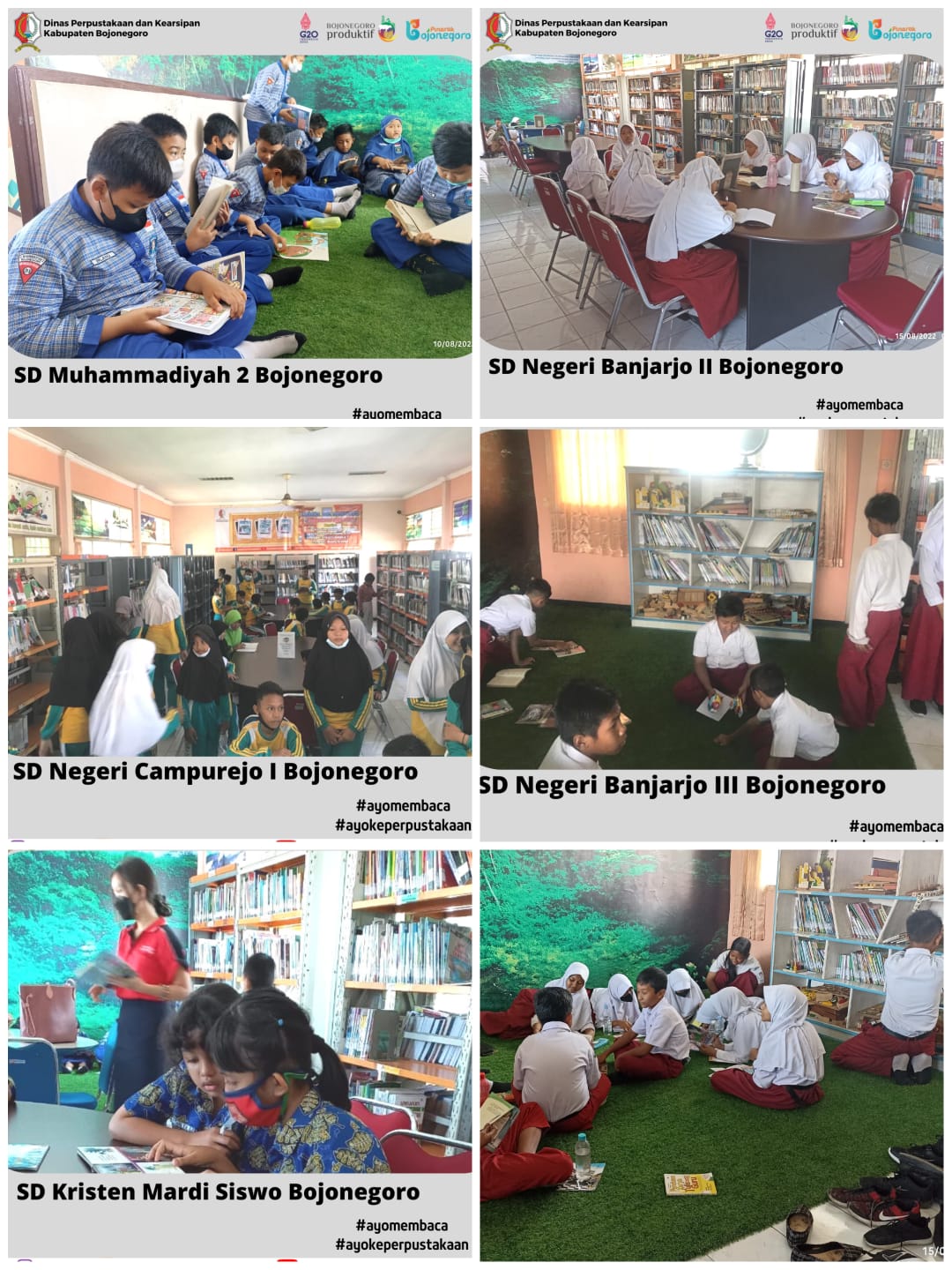 Kunjungan siswa/siswi Sekolah Dasar ke Perpustakaan Daerah Kab. Bojonegoro