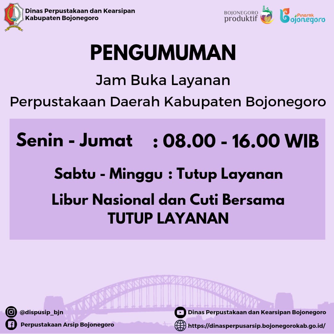 Jam Buka Layanan Perpustakaan
