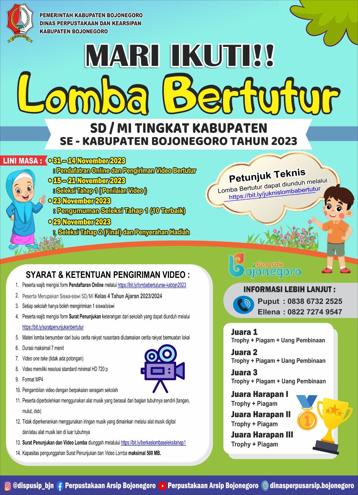 LOMBA BERTUTUR SEKOLAH DASAR (SD) / MADRASAH IBTIDAIYAH (MI) TINGKAT KABUPATEN TAHUN 2023