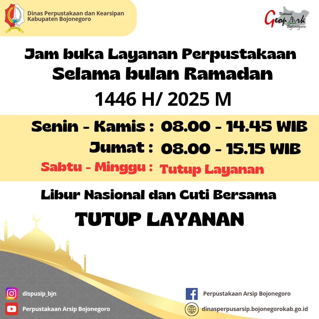 Jam Buka Layanan Perpustakaan selama Ramadan