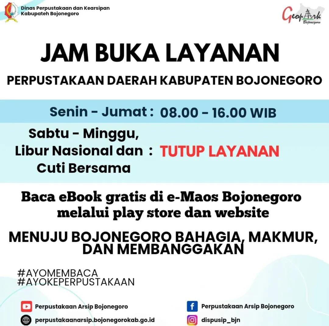Jam Buka Layanan Perpustakaan