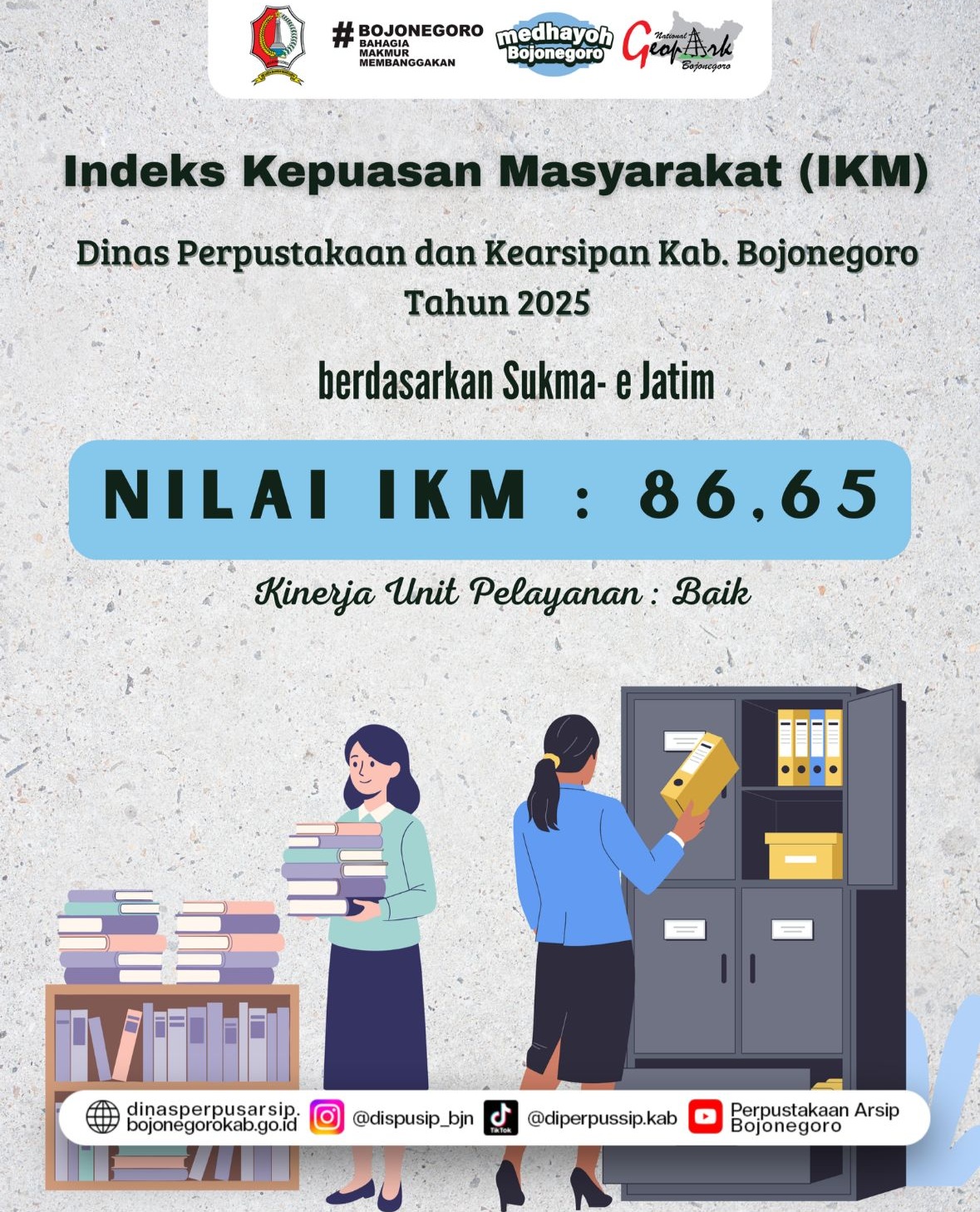 Raih Kategori Baik dalam Layanan Perpustakaan dan Kearsipan