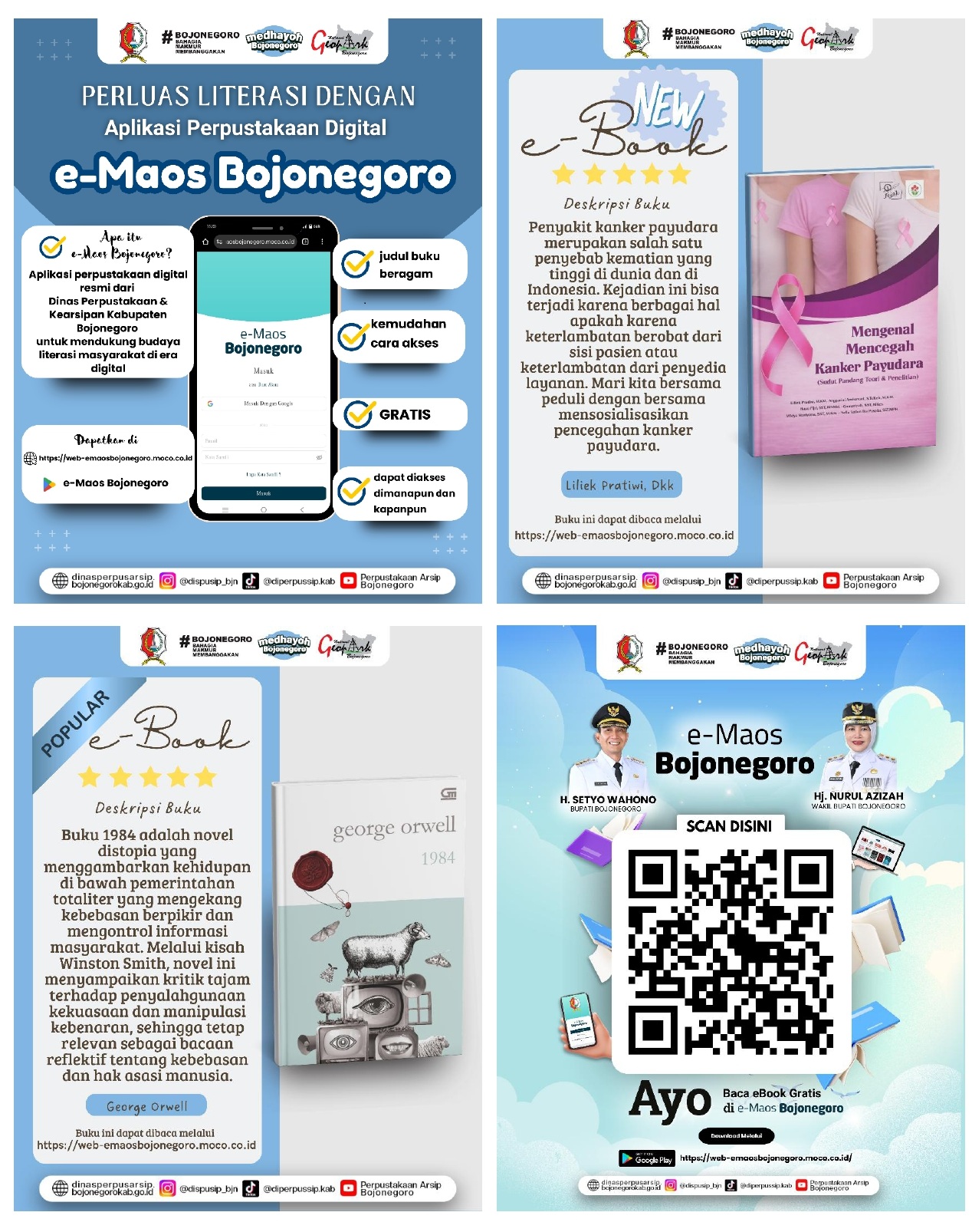 Perluas literasi dengan e-Maos Bojonegoro