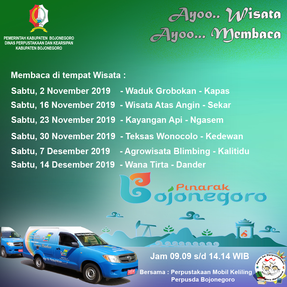 Jadwal Perpustakaan Keliling di Tempat wisata bulan November Desember