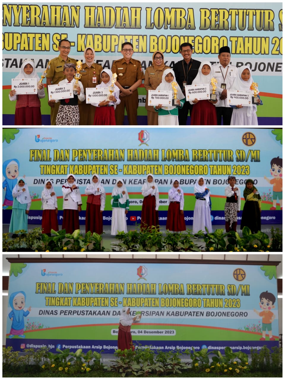 Final dan Penyerahan Hadiah Lomba Bertutur SD/MI Tingkat Kabupaten tahun 2023