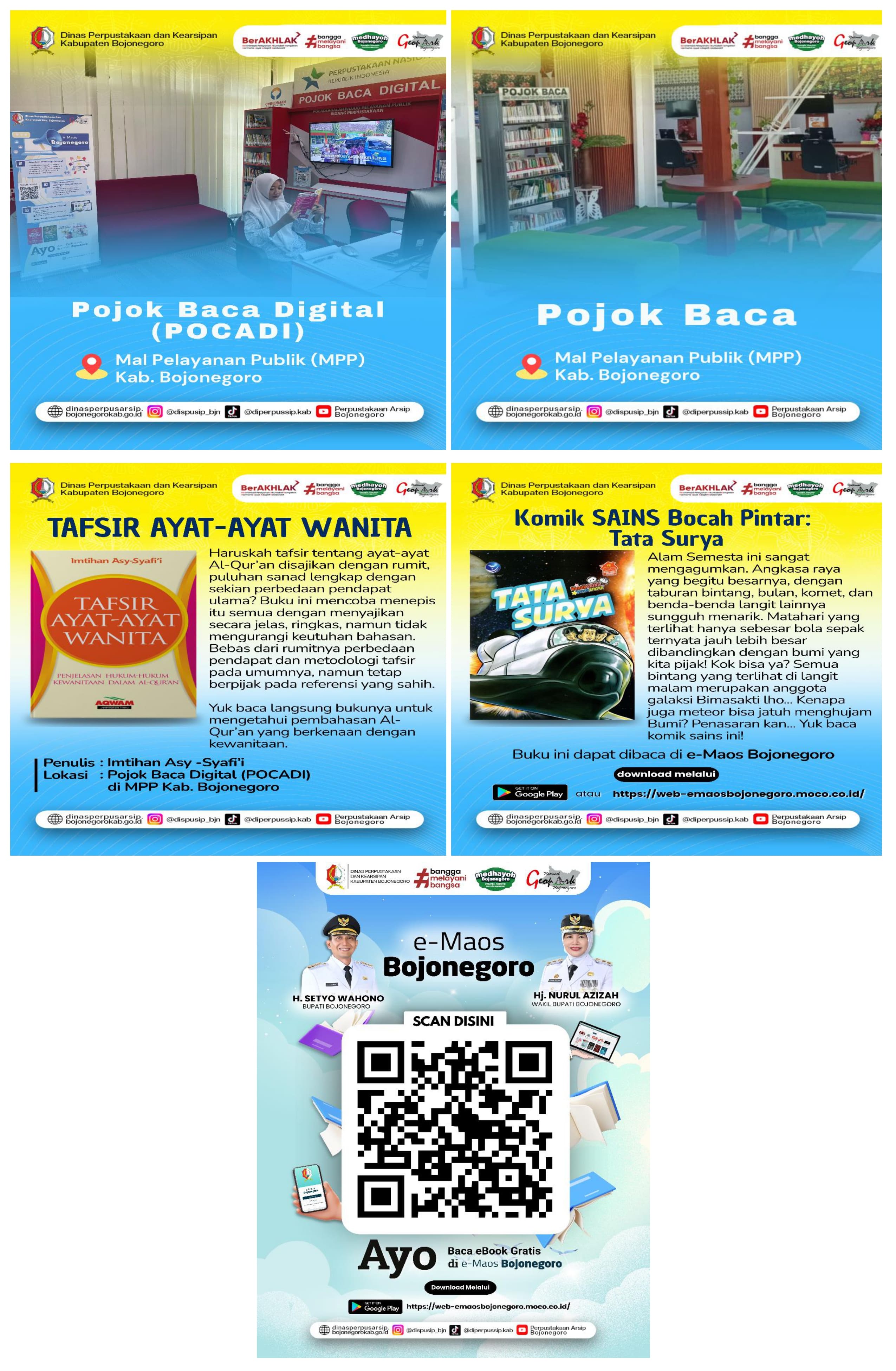 Menunggu pelayanan di MPP Kab. Bojonegoro bisa sambil membaca buku lho....
